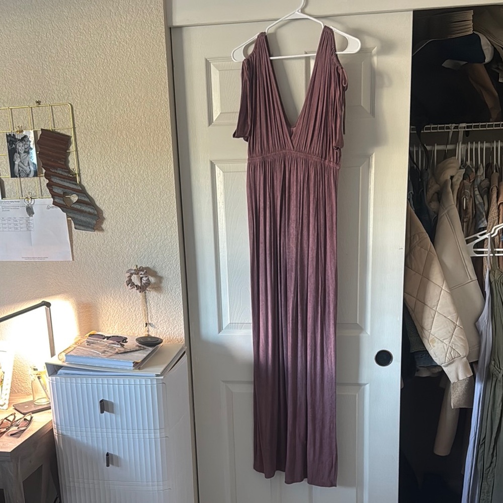 Elegant Mauve Maxi Dress- boutique